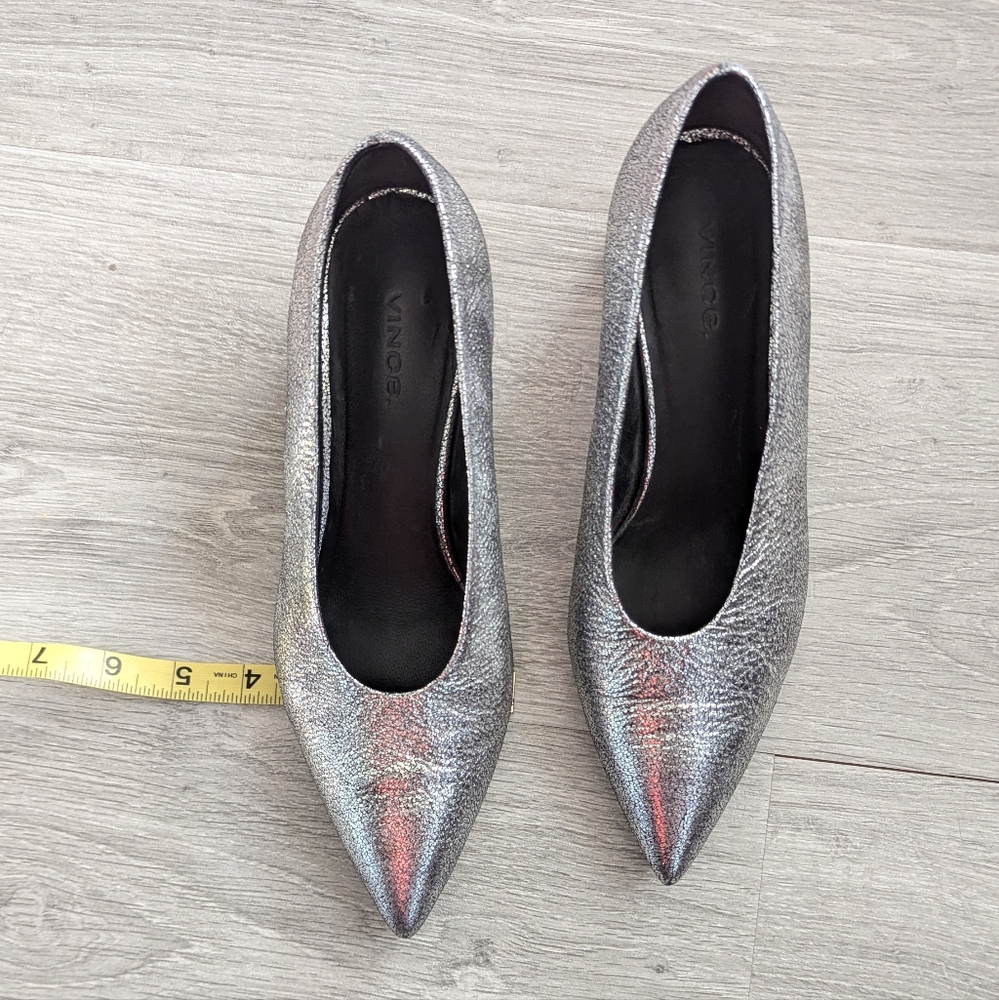 Vince silver leather heels